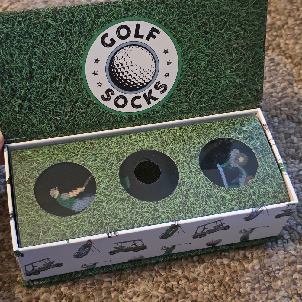 The Orrsum Sock Co Men Golf Socks 3 Pack Gift Box Black Size 8-12 MSGOR294STM